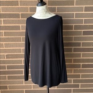 Eileen Fischer Long Sleeve Black Top